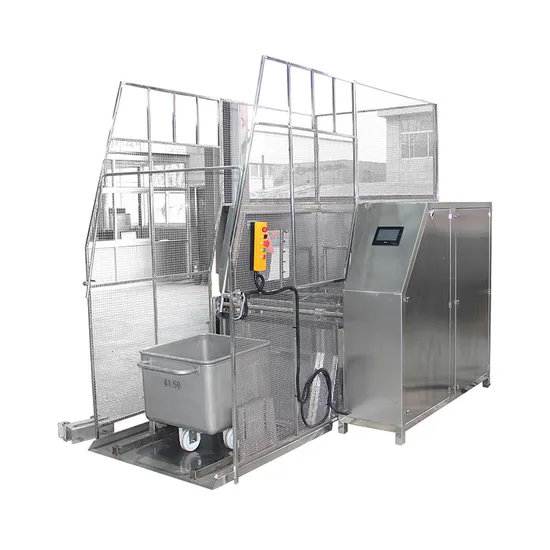200 Liters Meat Trolley Cleaning Machine with Steam Heat
